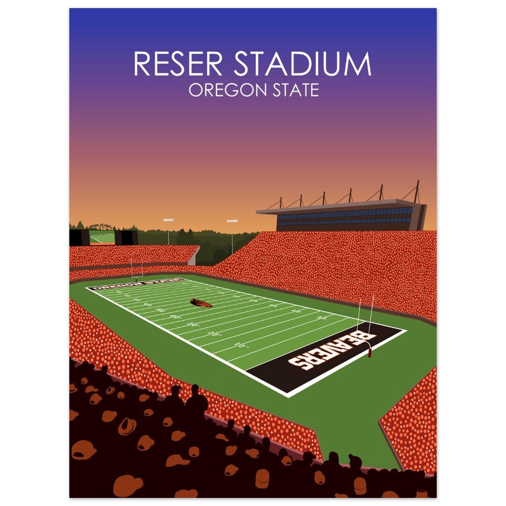 Reser Stadium Poster | University of Oregon State Beavers College Football Stadium Print