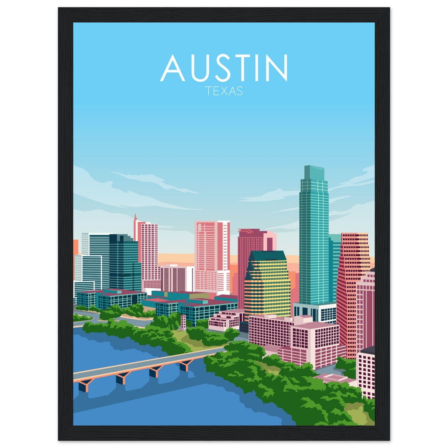 Austin Poster | Austin Wall Art | Austin Pastel Print