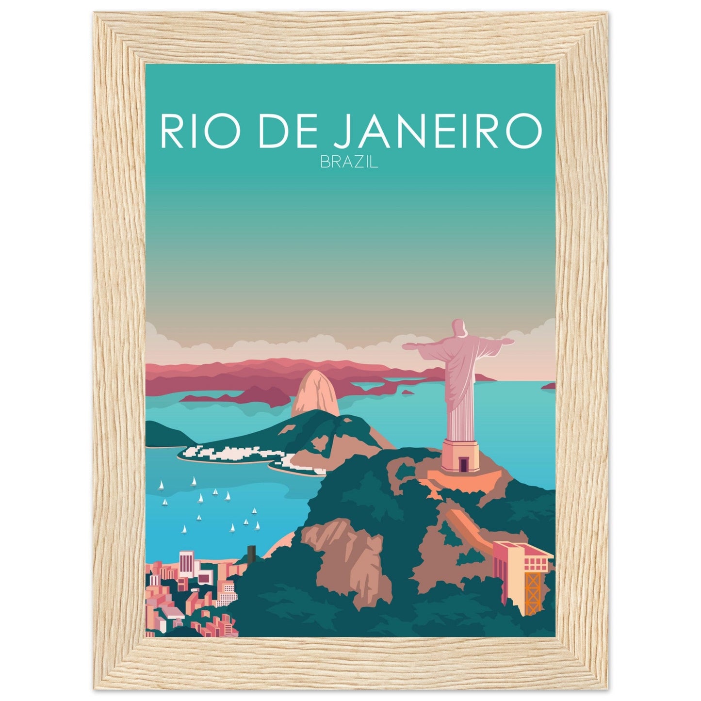 Rio De Janeiro Poster | Rio De Janeiro Wall Art | Rio De Janeiro Pastel Print