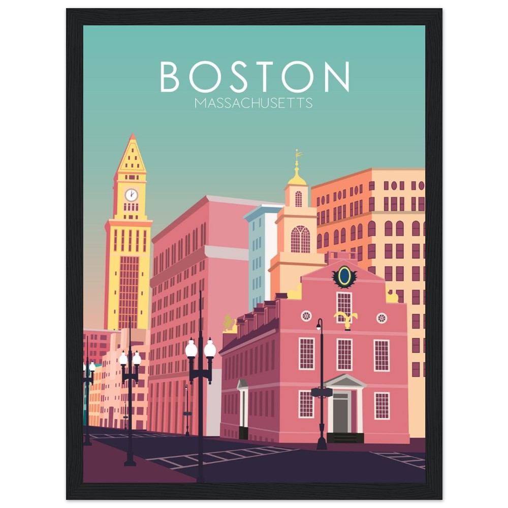 Boston Poster | Boston Wall Art | Boston Pastel Print
