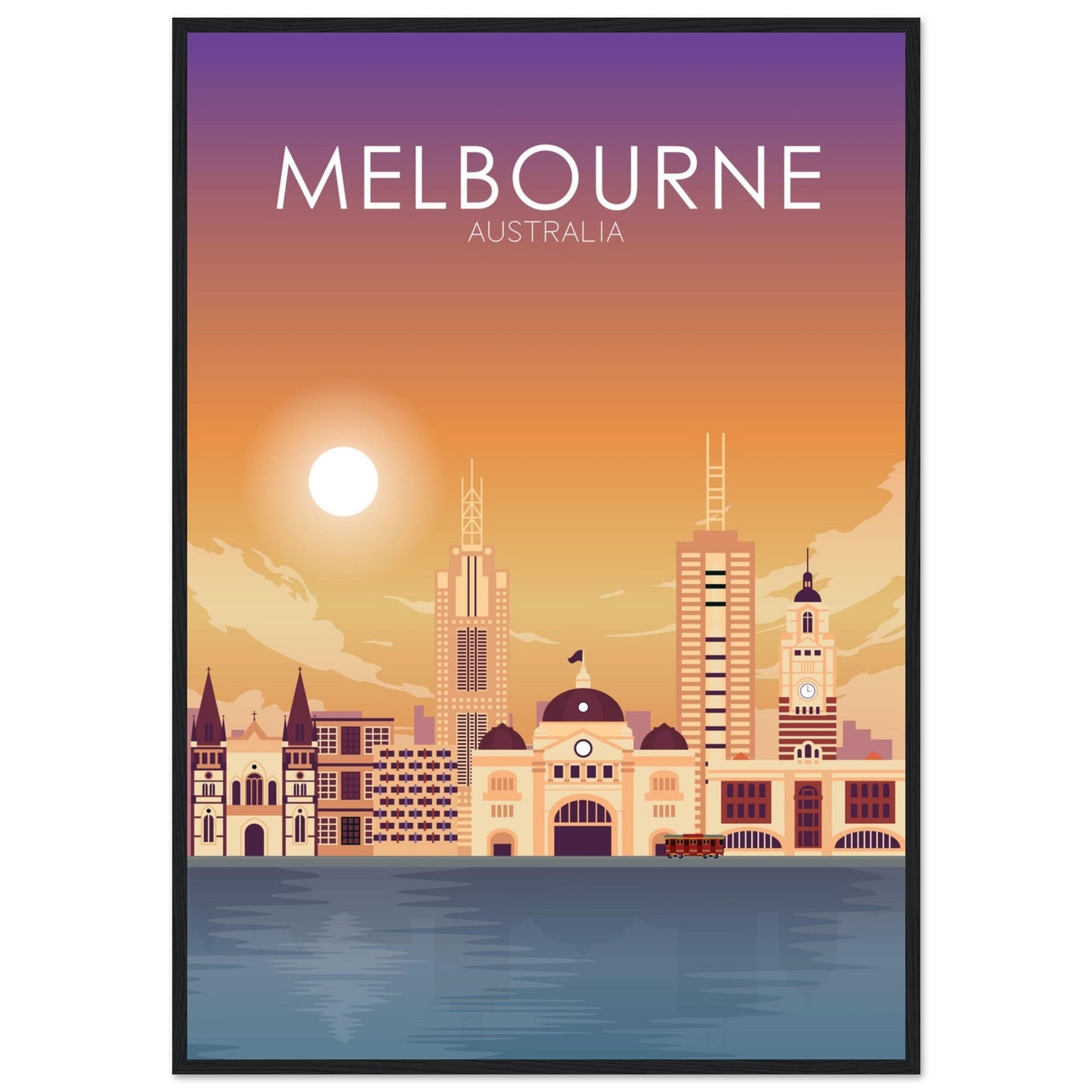 Melbourne Poster | Melbourne Wall Art | Melbourne Sunset Print