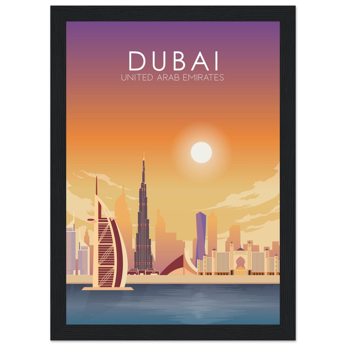 Dubai Poster | Dubai Wall Art | Dubai Sunset Print