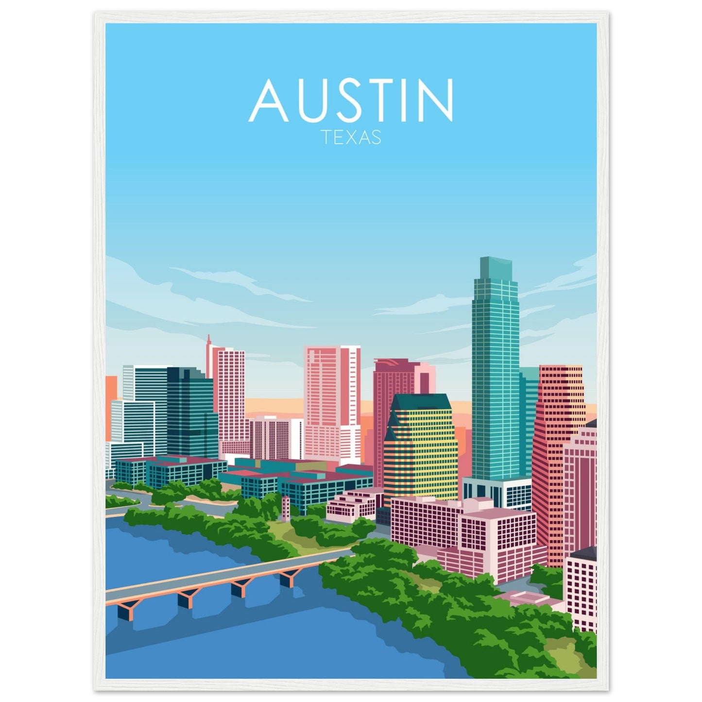 Austin Poster | Austin Wall Art | Austin Pastel Print