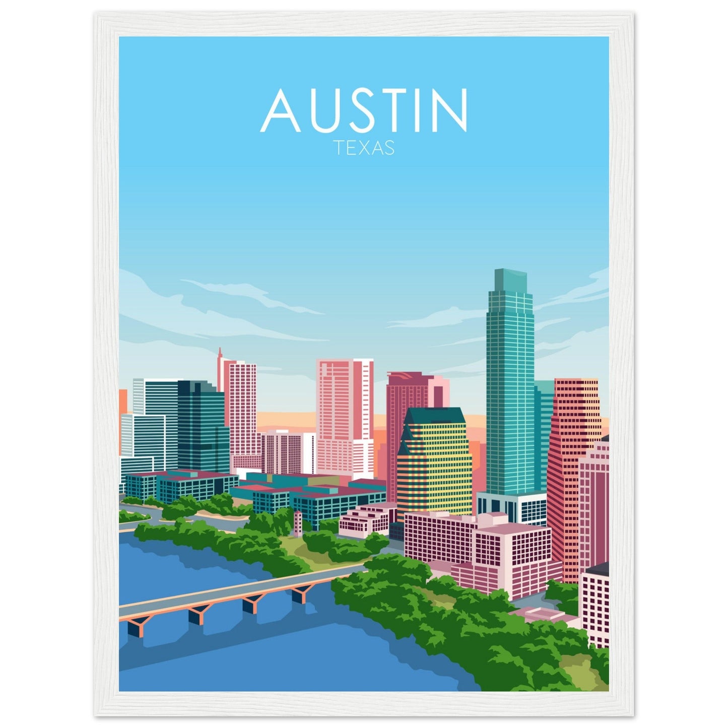 Austin Poster | Austin Wall Art | Austin Pastel Print