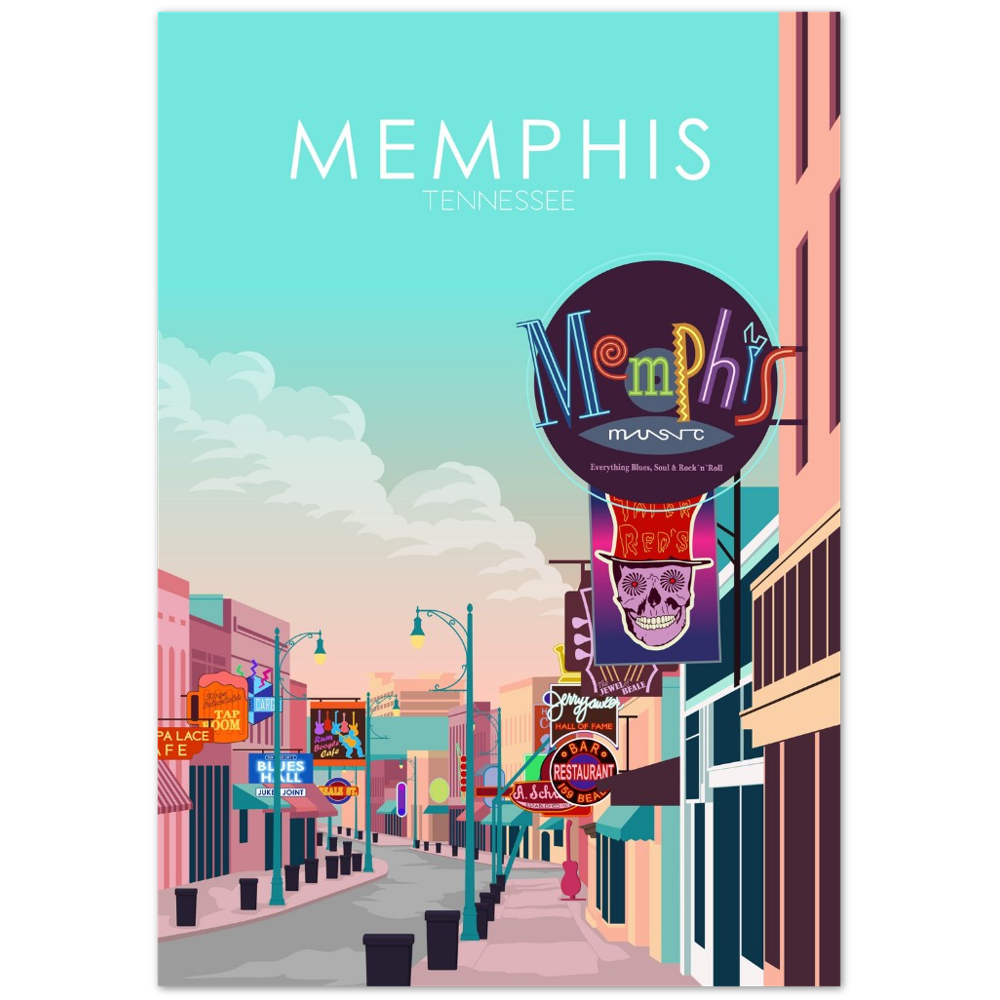 Memphis Poster | Memphis Wall Art | Memphis Pastel Print