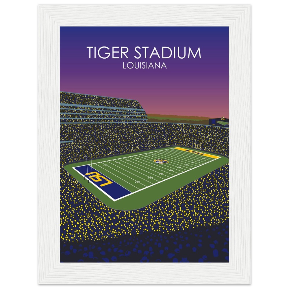 Tiger Stadium Poster | LSU Print | University of Louisiana College Football Stadium Print