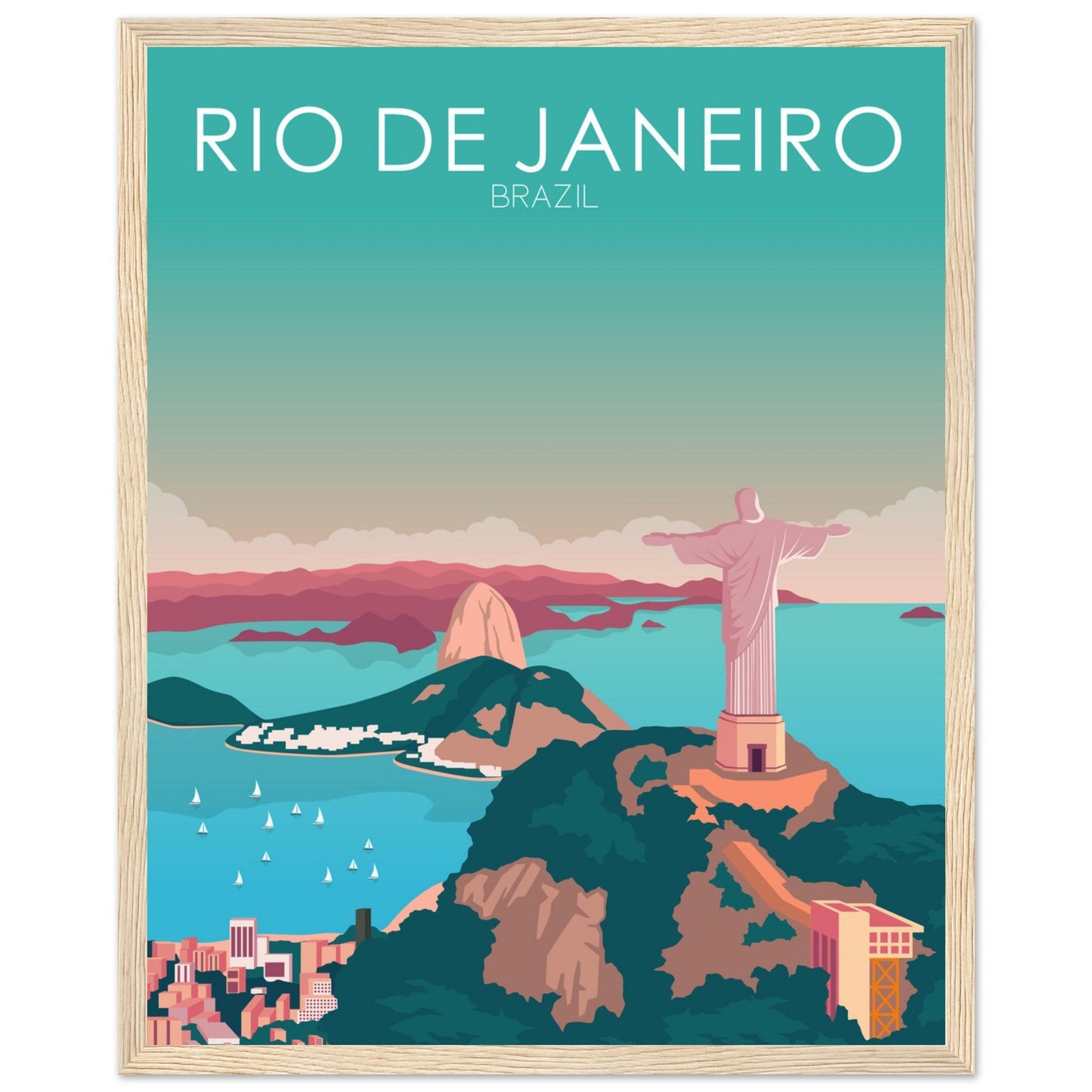 Rio De Janeiro Poster | Rio De Janeiro Wall Art | Rio De Janeiro Pastel Print