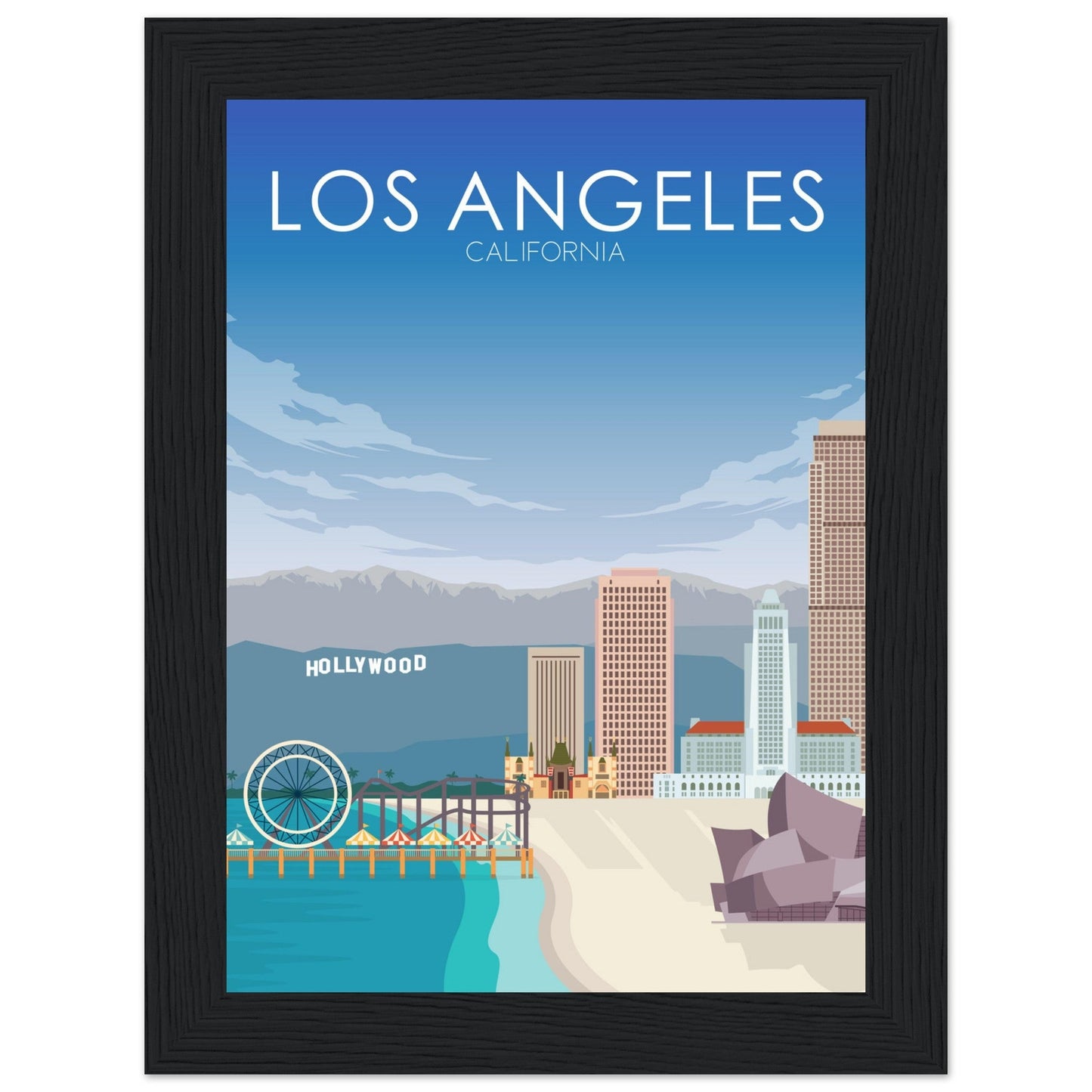Los Angeles Poster | Los Angeles Wall Art | Los Angeles Daytime Print