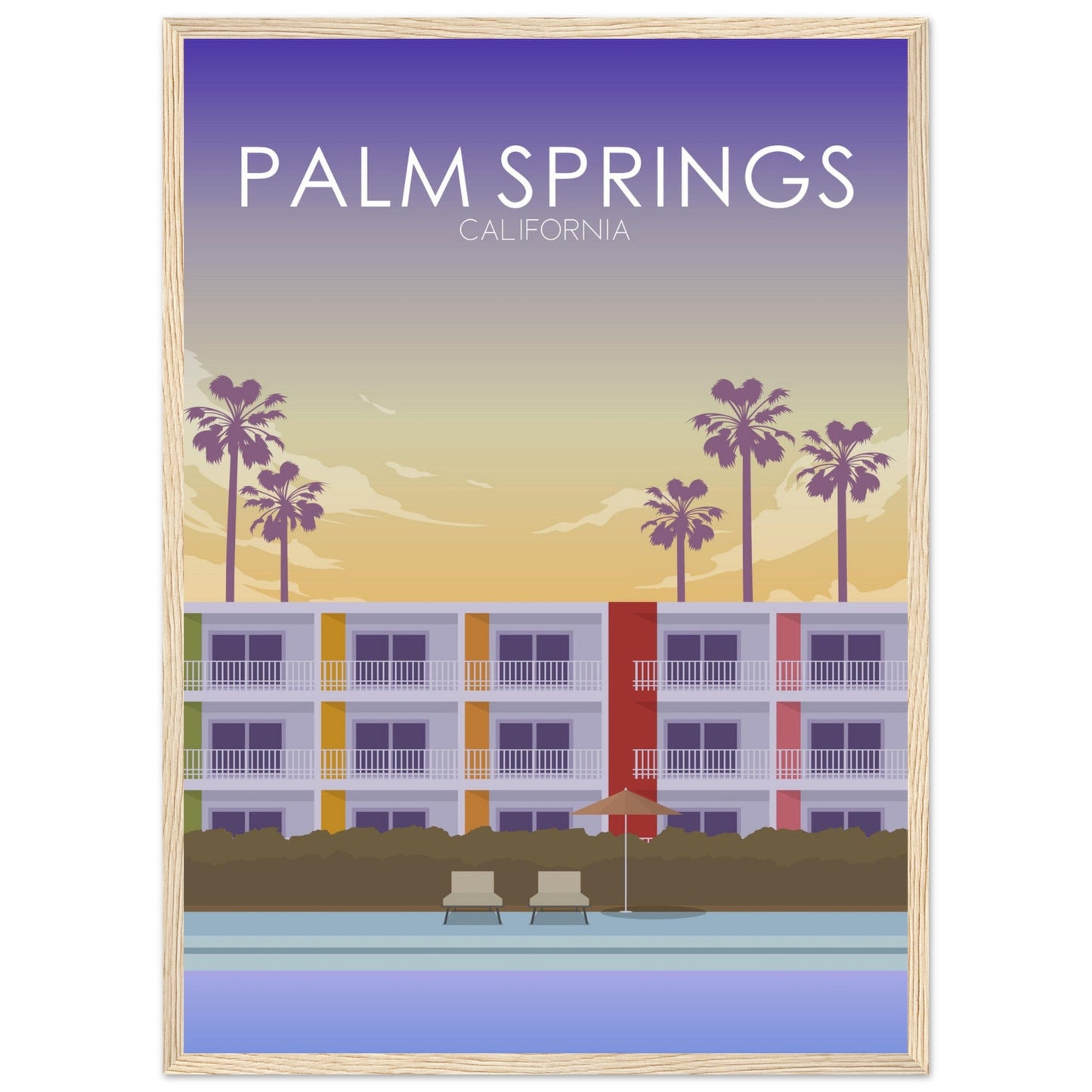 Palm Springs Poster | Palm Springs Wall Art | Palm Springs Sunset Print