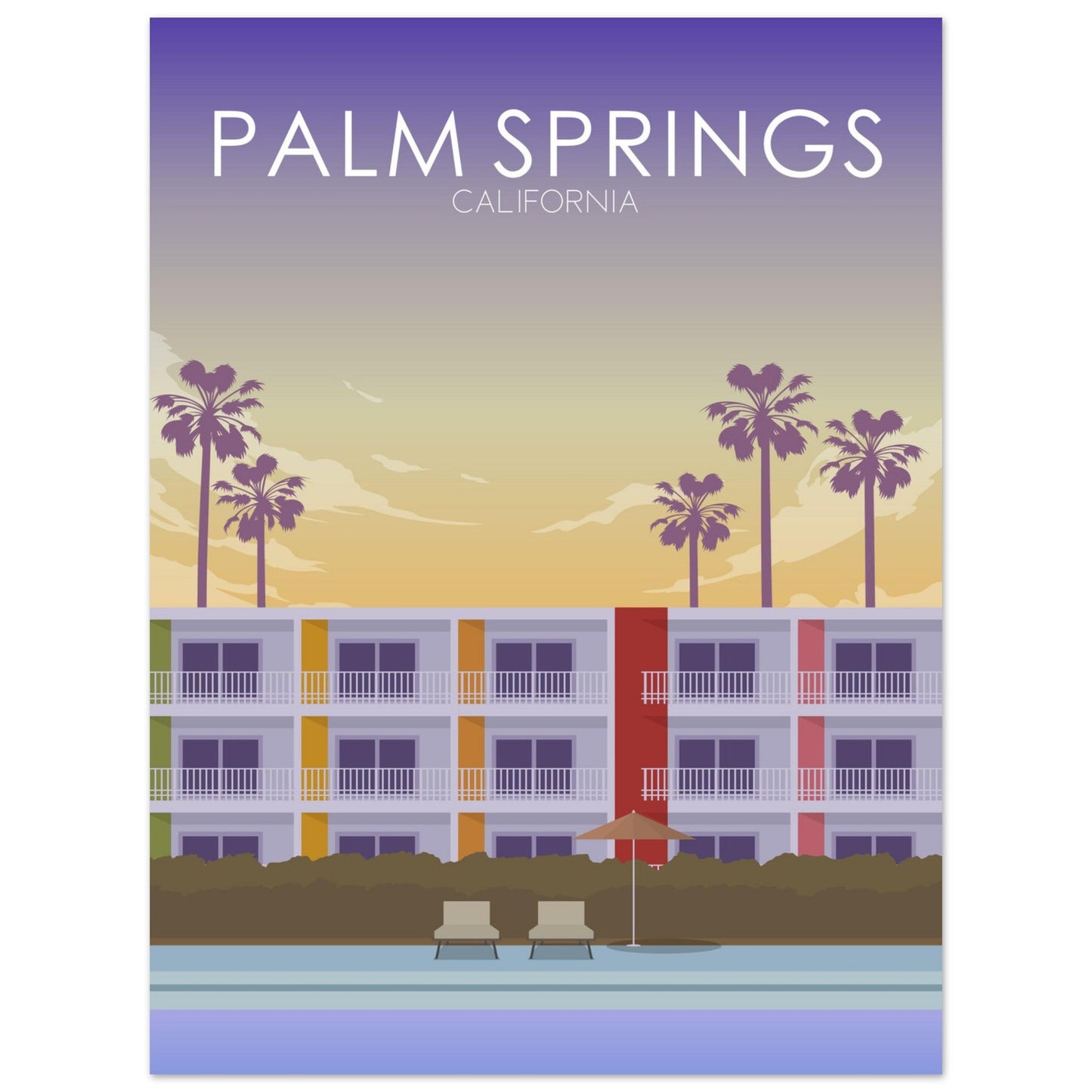 Palm Springs Poster | Palm Springs Wall Art | Palm Springs Sunset Print