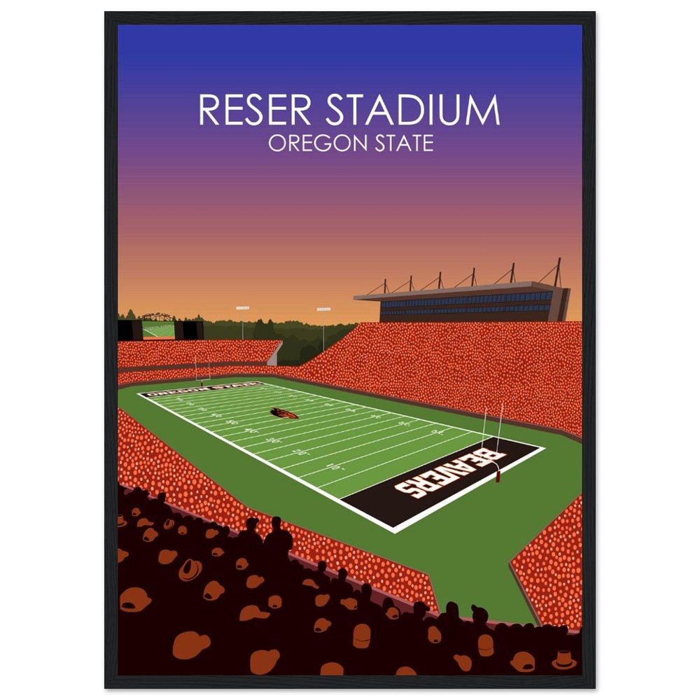 Reser Stadium Poster | University of Oregon State Beavers College Football Stadium Print
