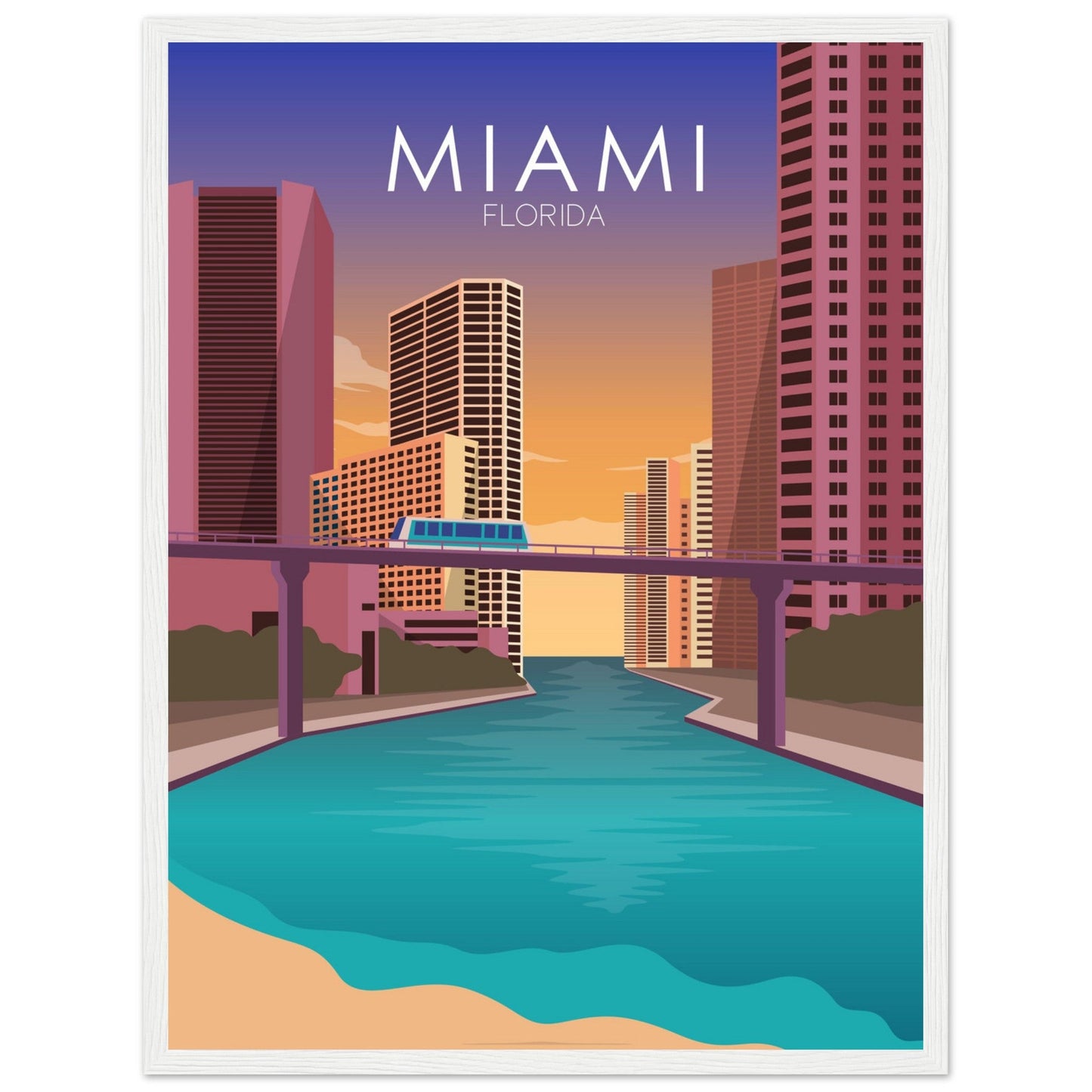 Miami Poster | Miami Wall Art | Miami Sunset Print