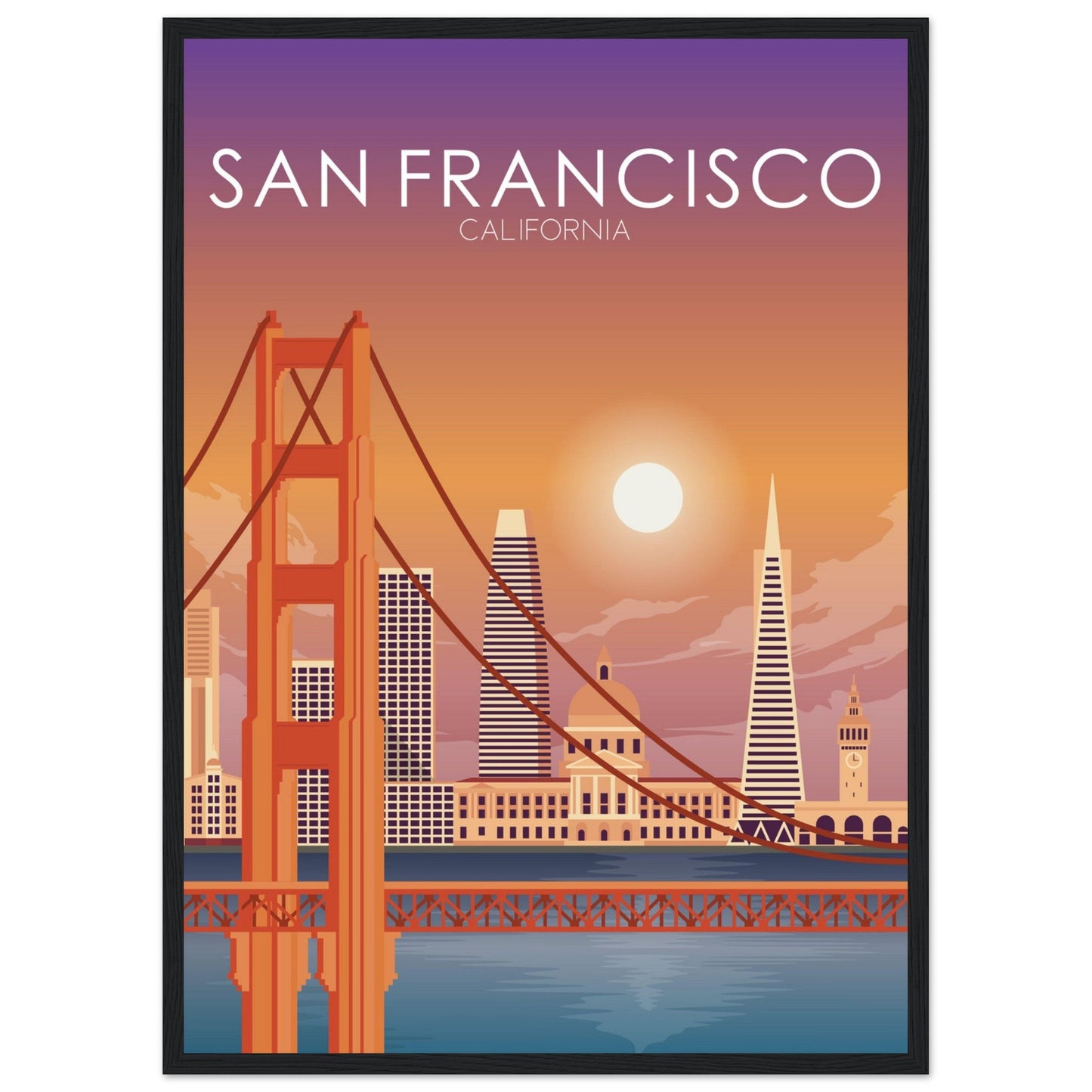 San Francisco Poster | San Francisco Wall Art | San Francisco Sunset Print