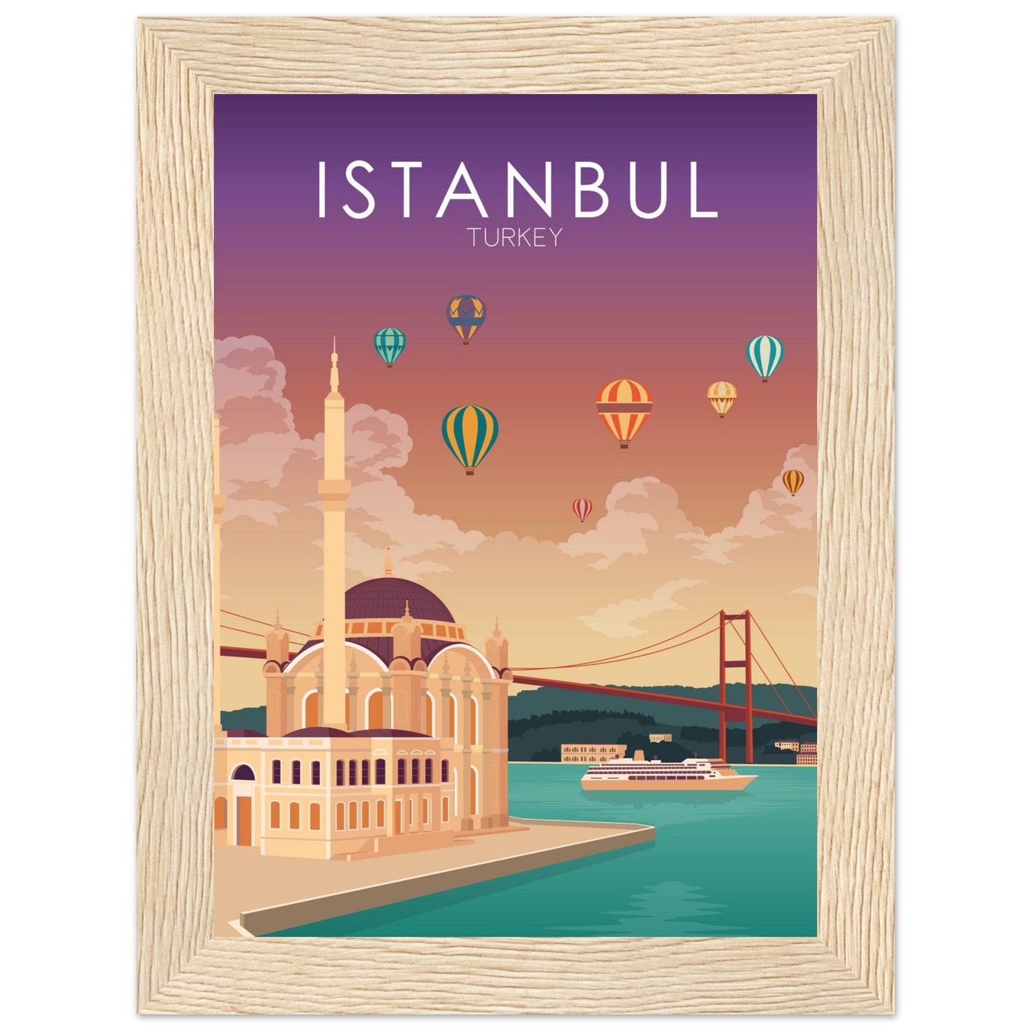 Istanbul Poster | Istanbul Wall Art | Istanbul Sunset Print