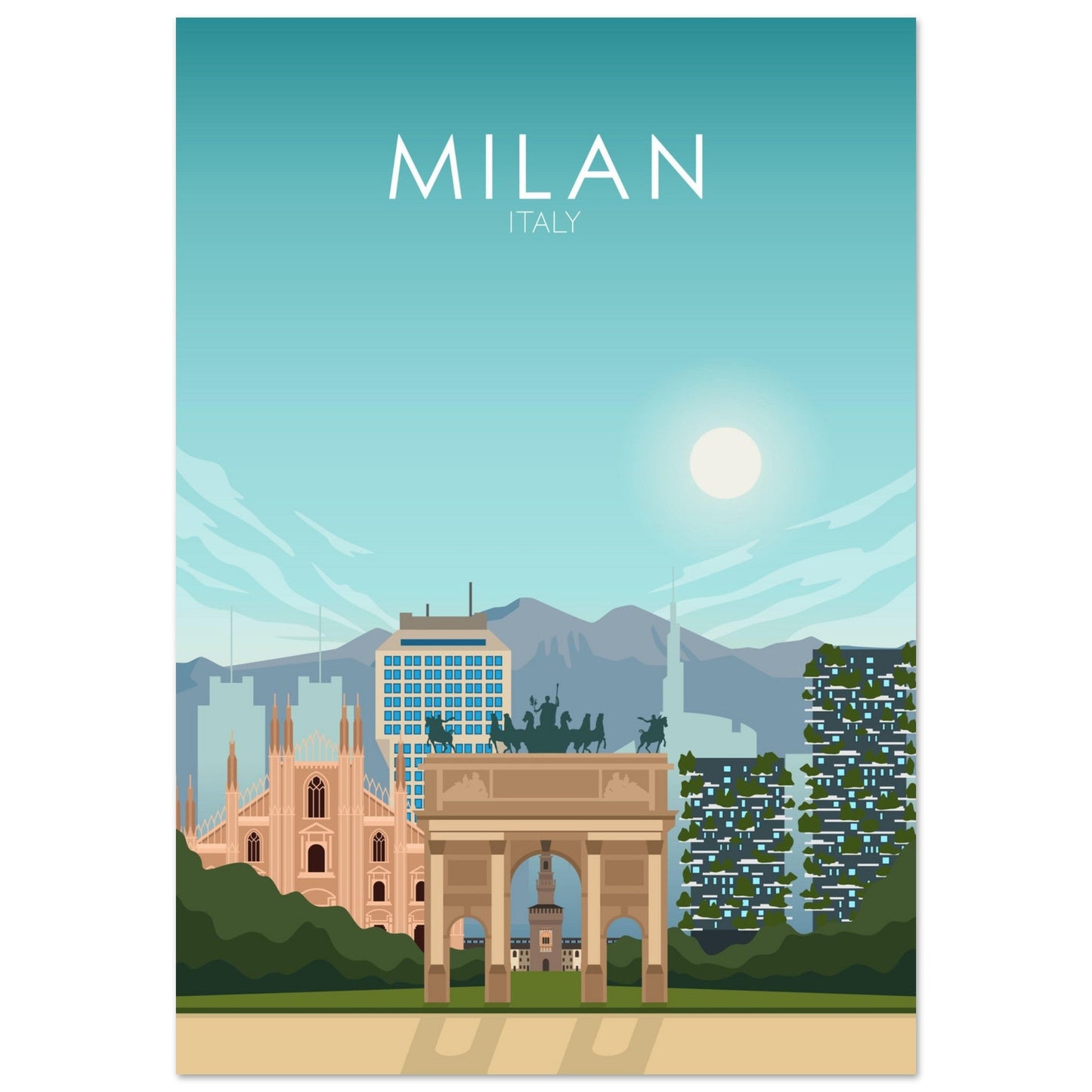 Milan Poster | Milan Wall Art | Milan Daytime Print