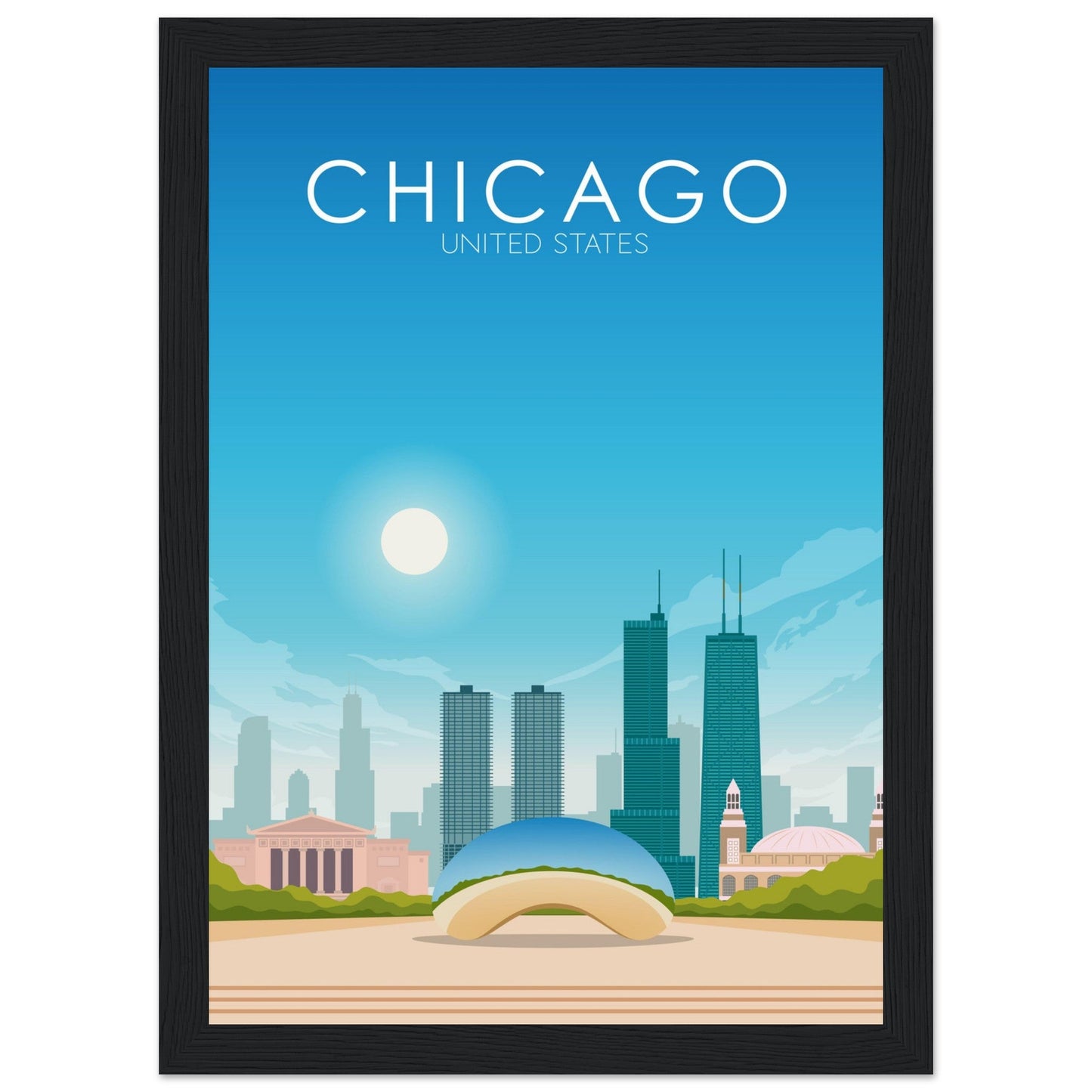 Chicago Poster | Chicago Wall Art | Chicago Daytime Print