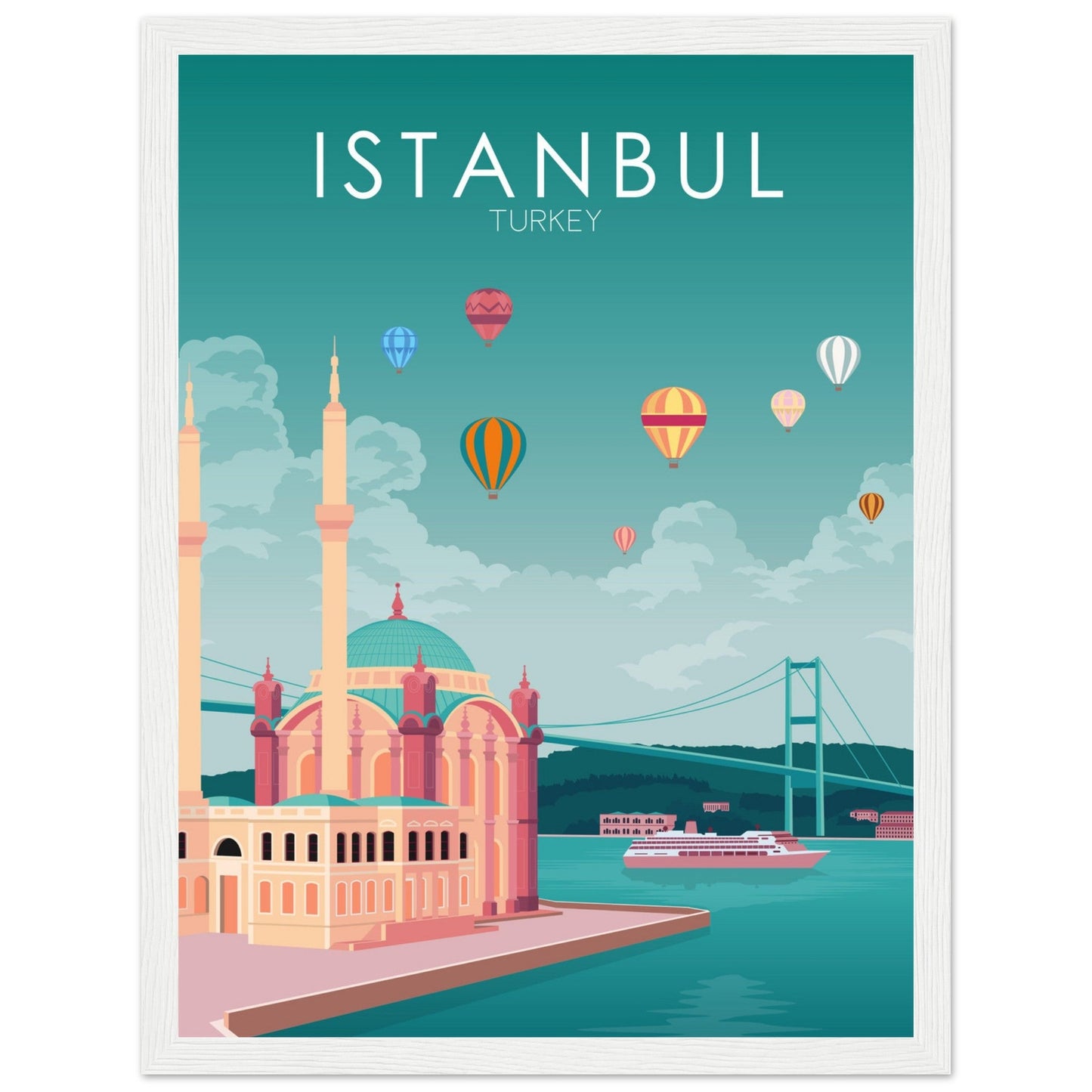 Istanbul Poster | Istanbul Wall Art | Istanbul Pastel Print