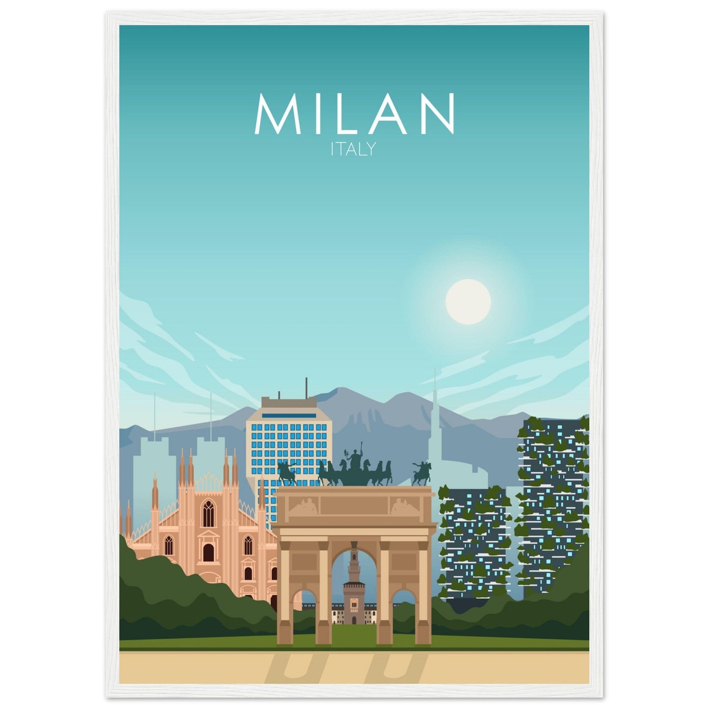 Milan Poster | Milan Wall Art | Milan Daytime Print