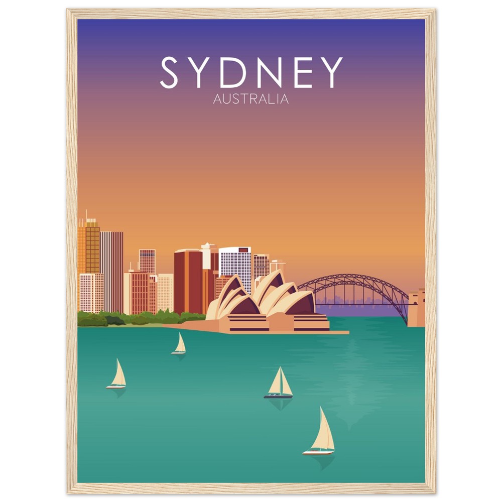 Sydney Poster | Sydney Wall Art | Sydney Sunset Print