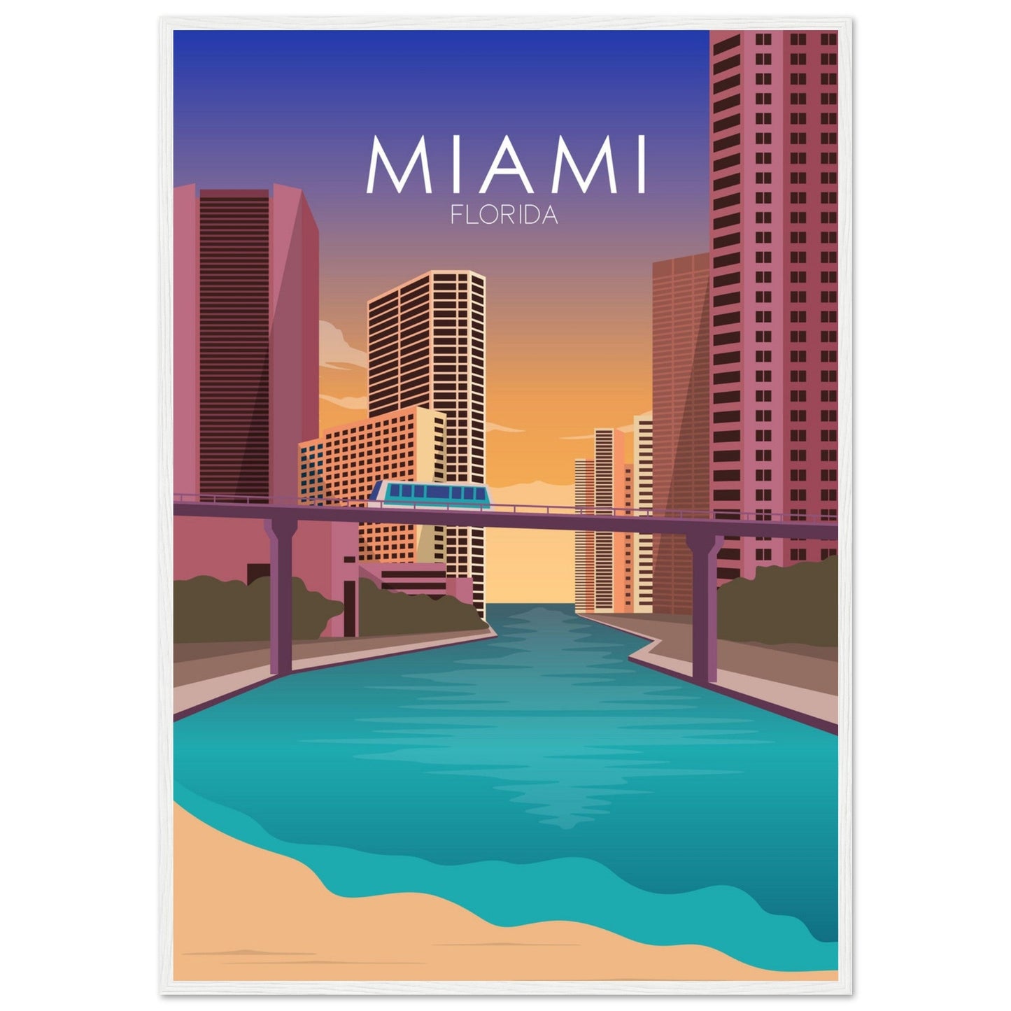 Miami Poster | Miami Wall Art | Miami Sunset Print