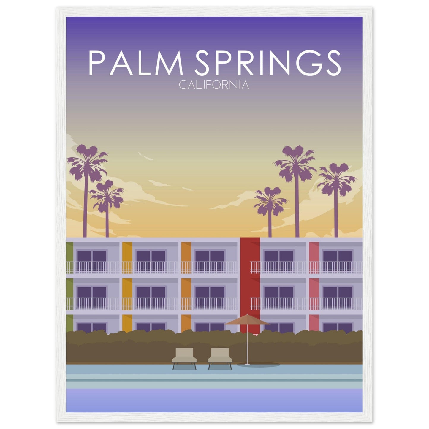 Palm Springs Poster | Palm Springs Wall Art | Palm Springs Sunset Print