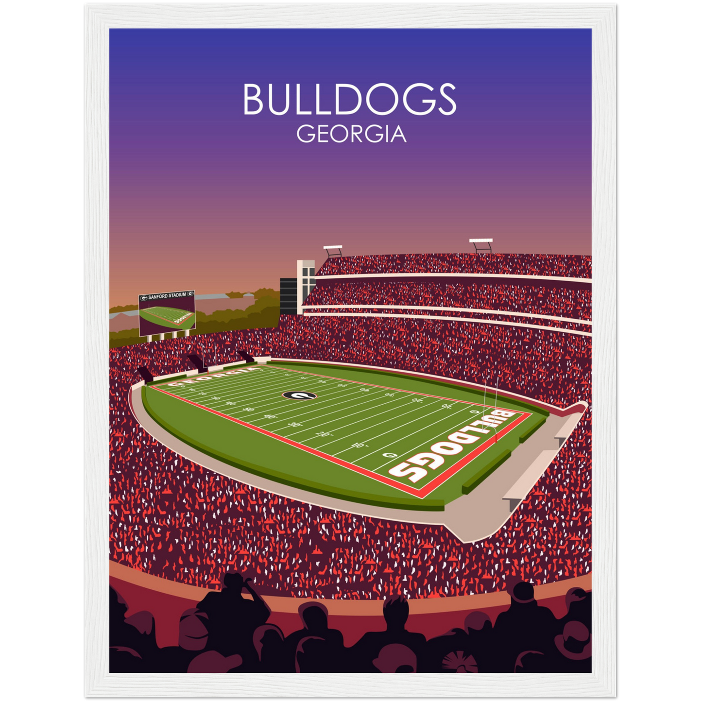 Georgia Bulldogs Poster | Sanford Stadium Poster | University of Georgia College Football Stadium Print