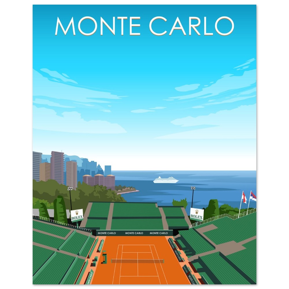 Monte Carlo ATP Masters Tennis Stadium Poster