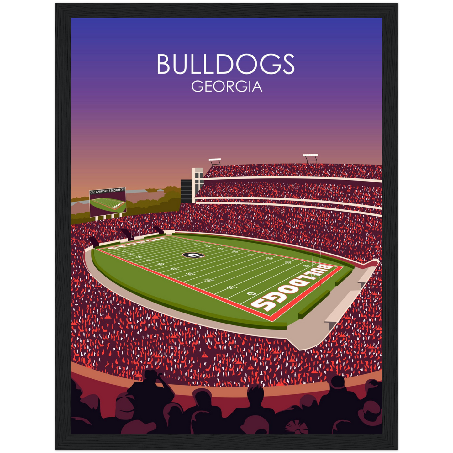 Georgia Bulldogs Poster | Sanford Stadium Poster | University of Georgia College Football Stadium Print