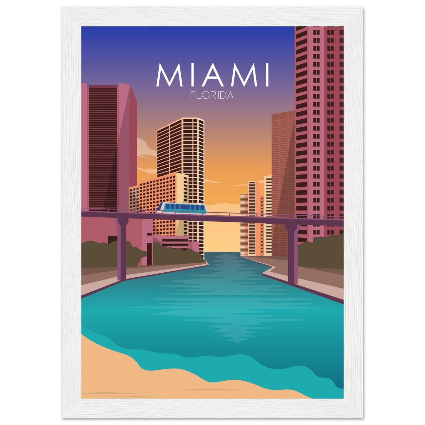 Miami Poster | Miami Wall Art | Miami Sunset Print
