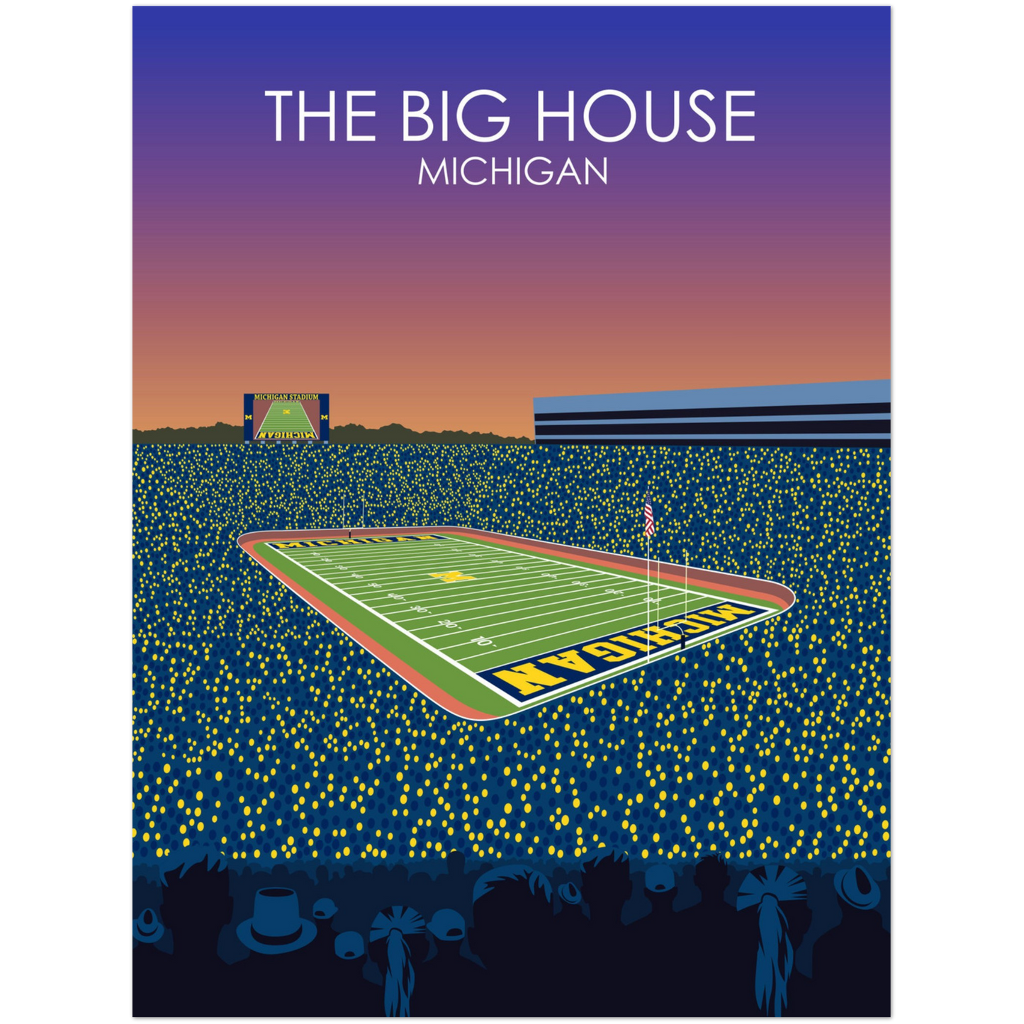 The Big House Poster | University of Michigan College Football Stadium Print