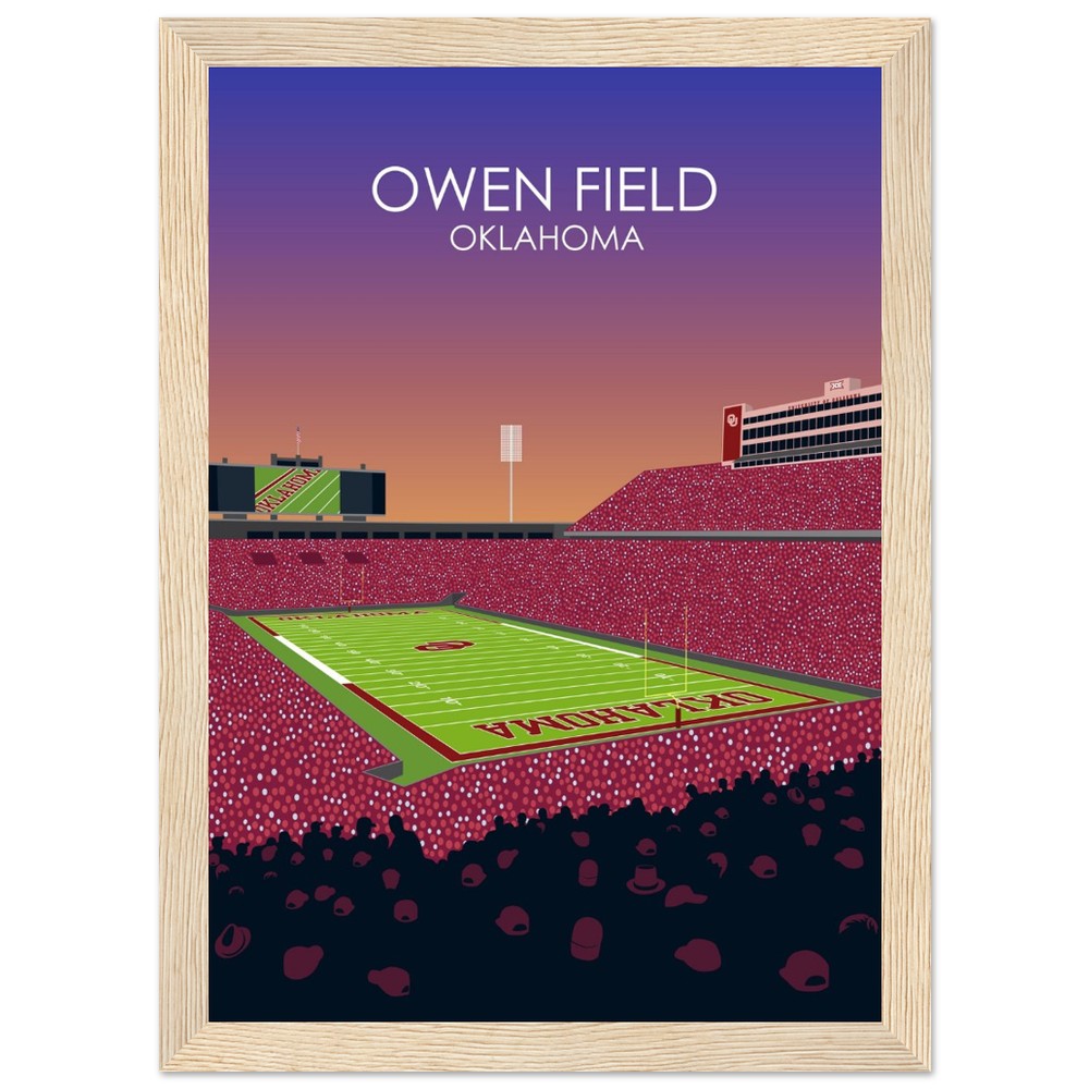 Owen Field - Gaylord Family - Oklahoma Memorial Stadium Print | University of Oklahoma Sooners College Football Stadium Print