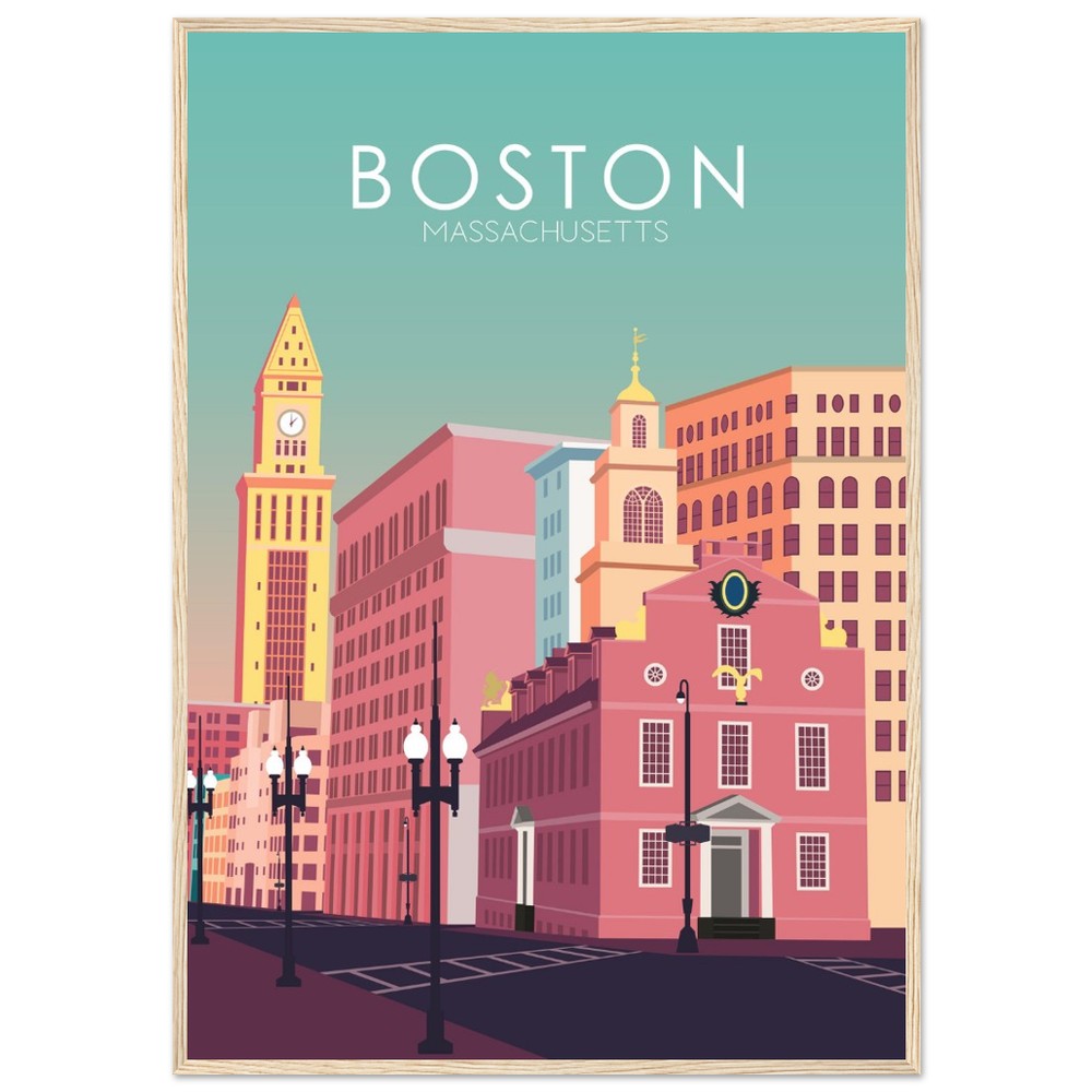 Boston Poster | Boston Wall Art | Boston Pastel Print