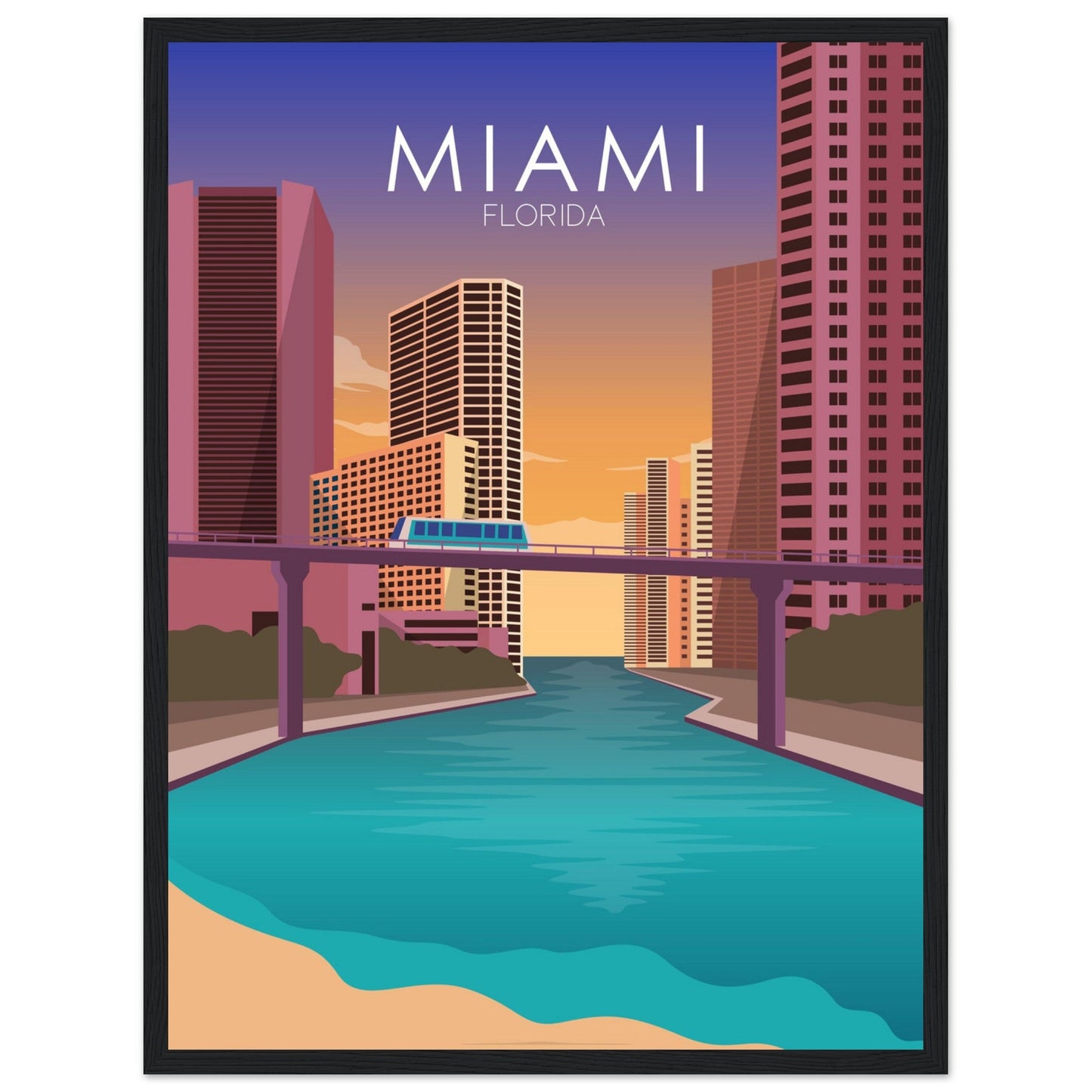 Miami Poster | Miami Wall Art | Miami Sunset Print