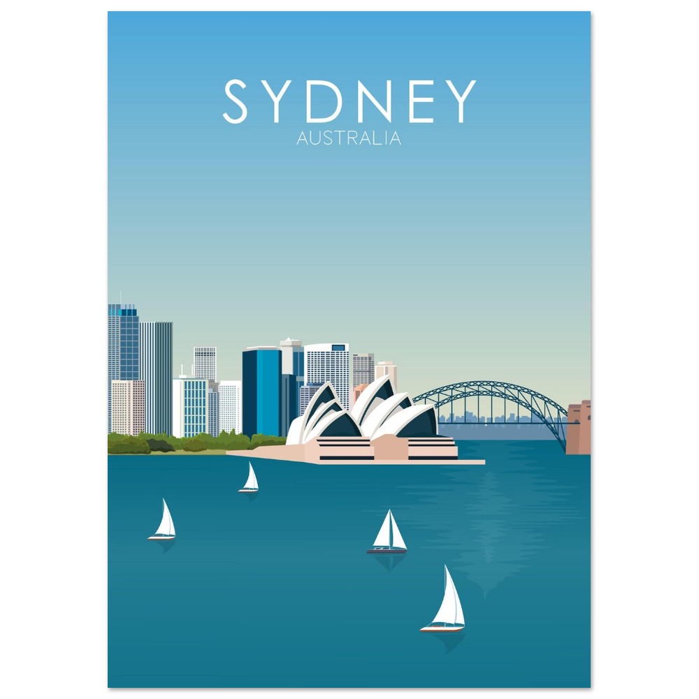 Sydney Poster | Sydney Wall Art | Sydney Daytime Print