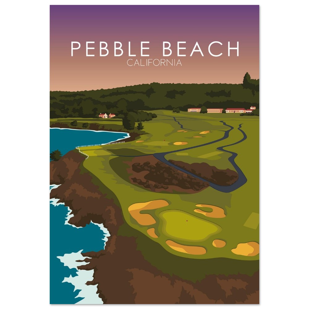 Pebble Beach Golf Course Sunset Print