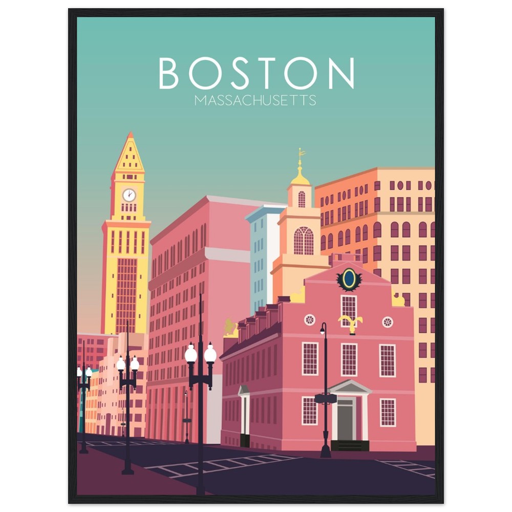 Boston Poster | Boston Wall Art | Boston Pastel Print