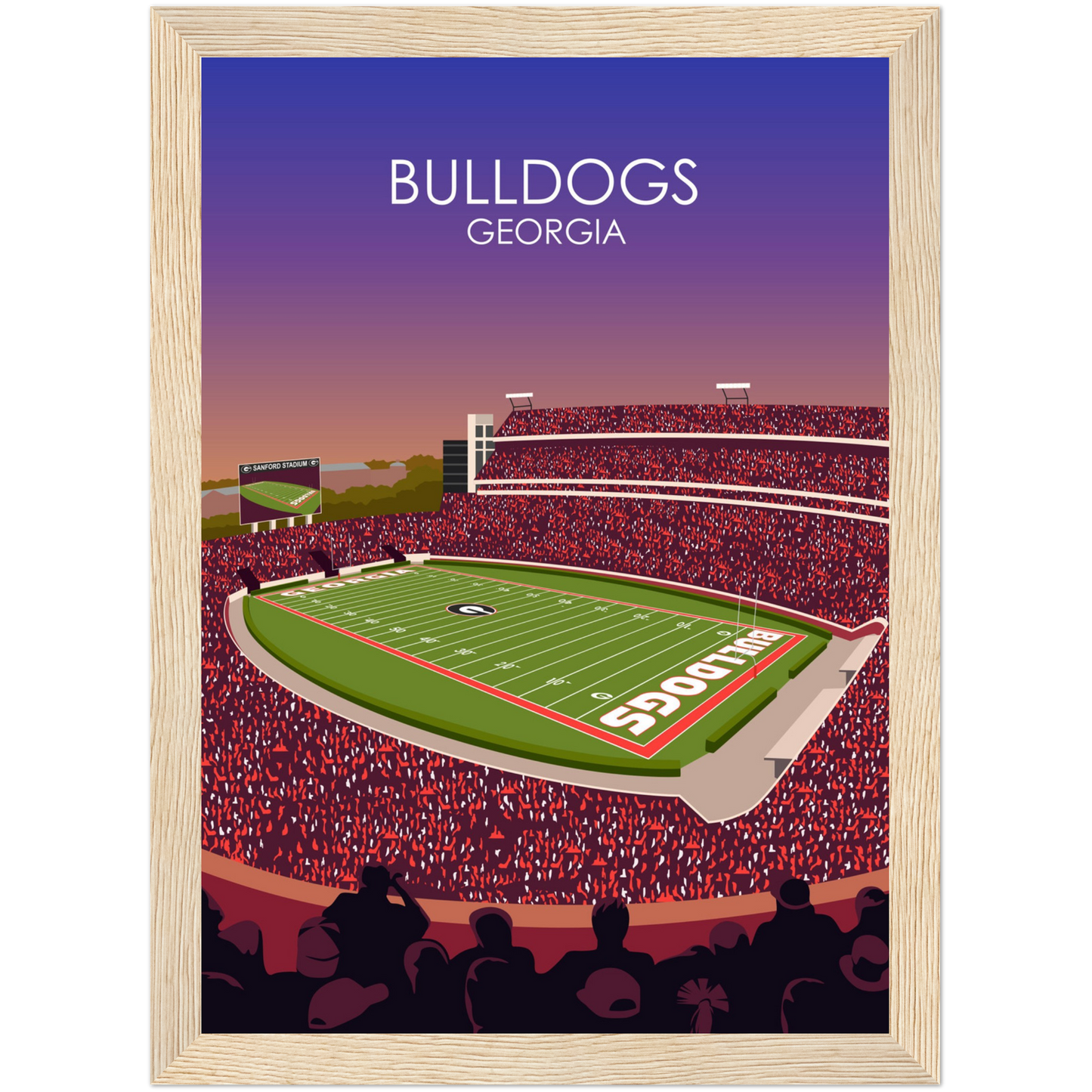 Georgia Bulldogs Poster | Sanford Stadium Poster | University of Georgia College Football Stadium Print