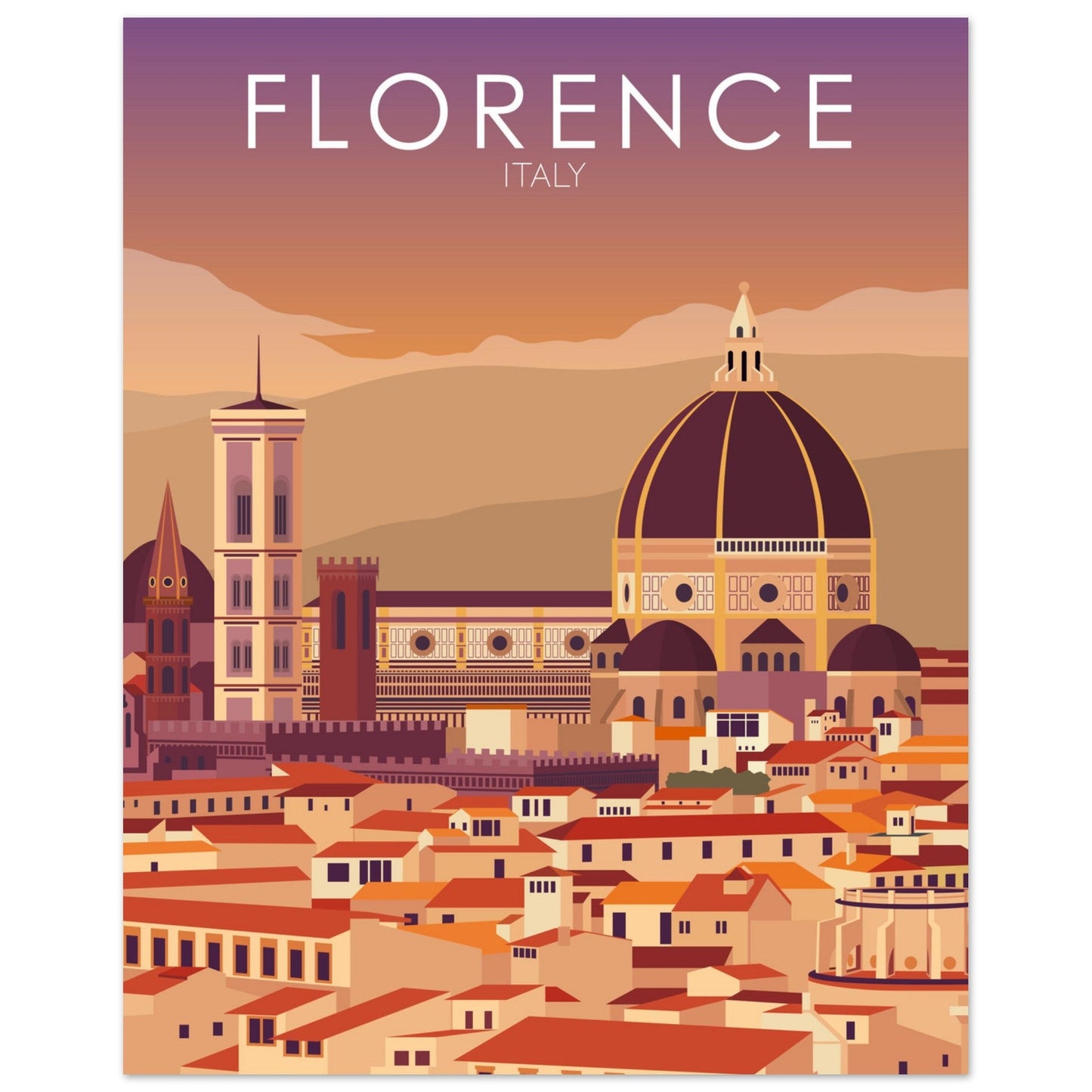 Florence Poster | Florence Wall Art | Florence Sunset Print