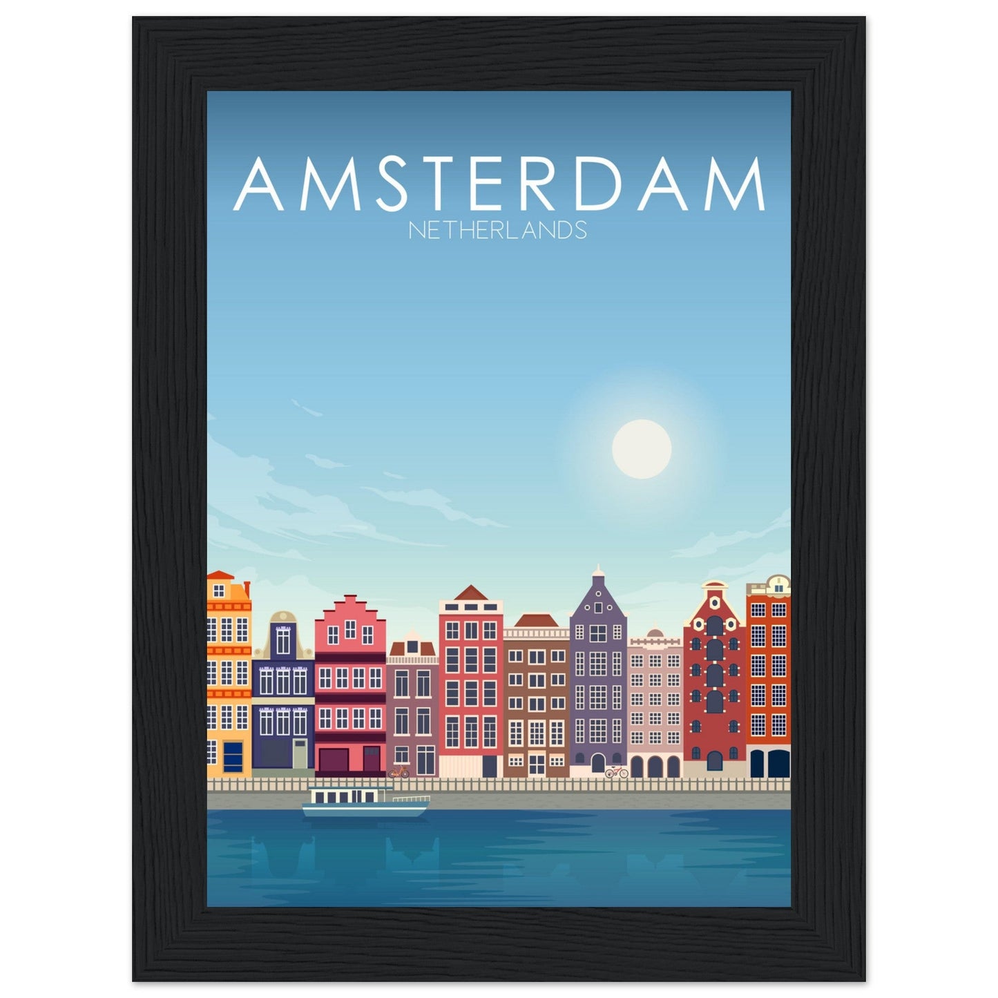 Amsterdam Poster | Amsterdam Wall Art | Amsterdam Daytime Print