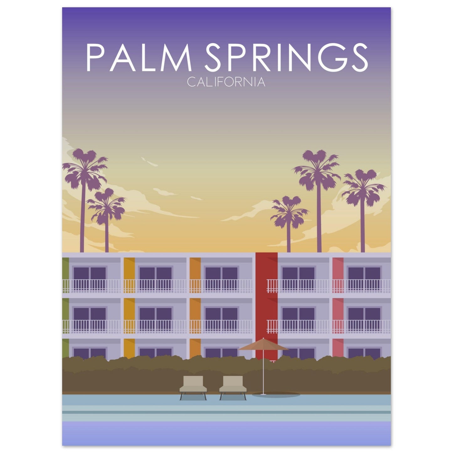 Palm Springs Poster | Palm Springs Wall Art | Palm Springs Sunset Print