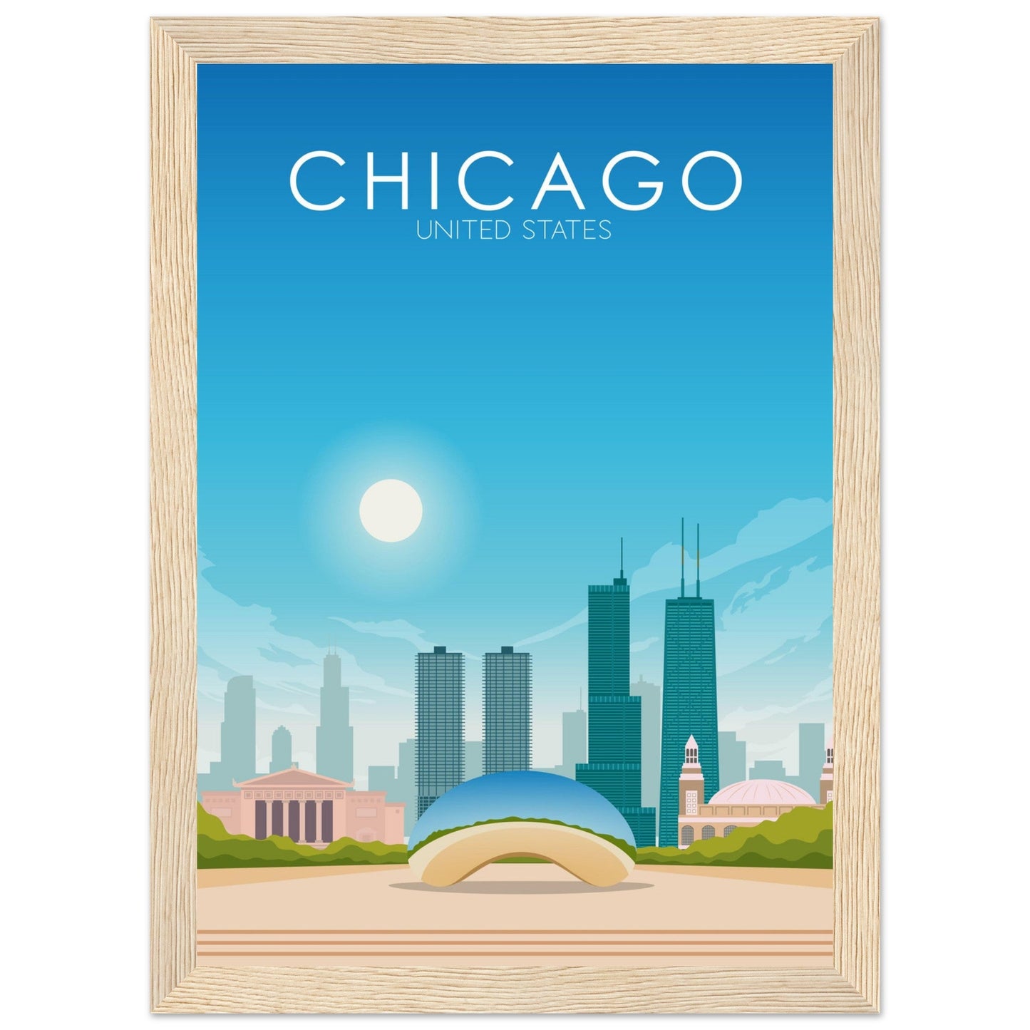 Chicago Poster | Chicago Wall Art | Chicago Daytime Print