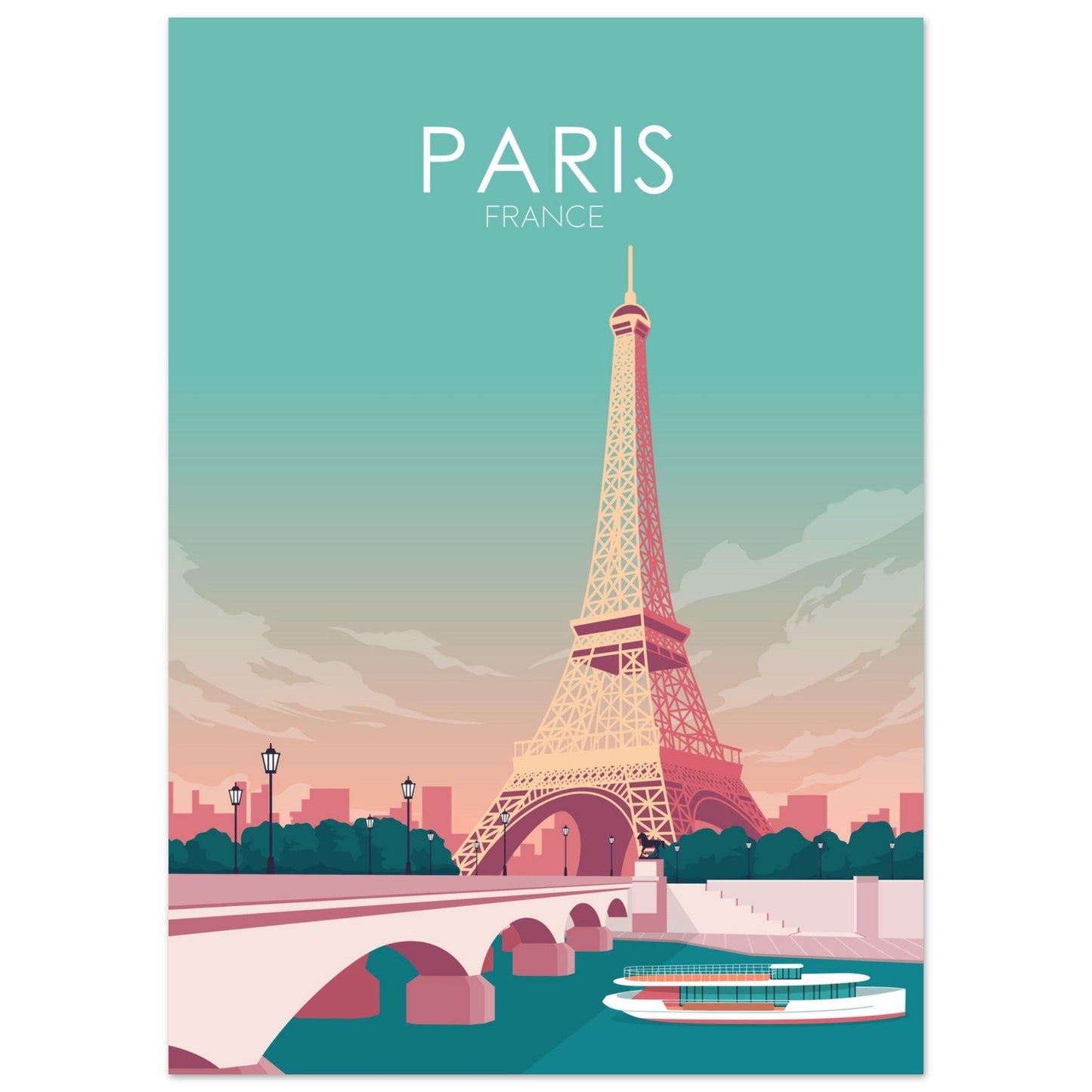 Paris Poster | Paris Wall Art | Paris Pastel Print
