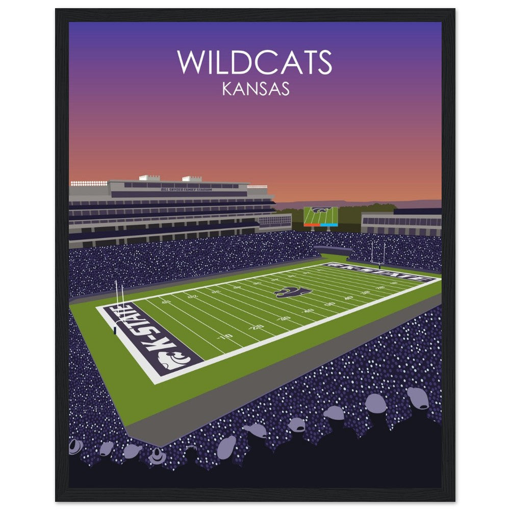 Bill Snyder Family Football Stadium Poster | University of Kansas State Wildcats College Football Stadium Print