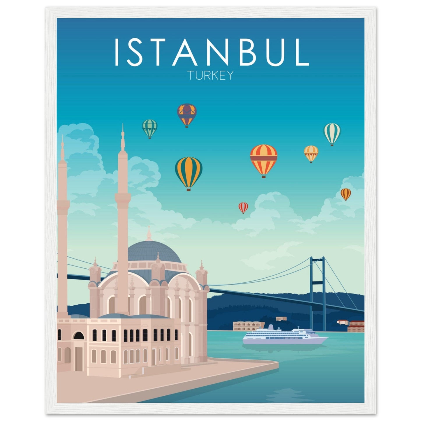 Istanbul Poster | Istanbul Wall Art | Istanbul Daytime Print
