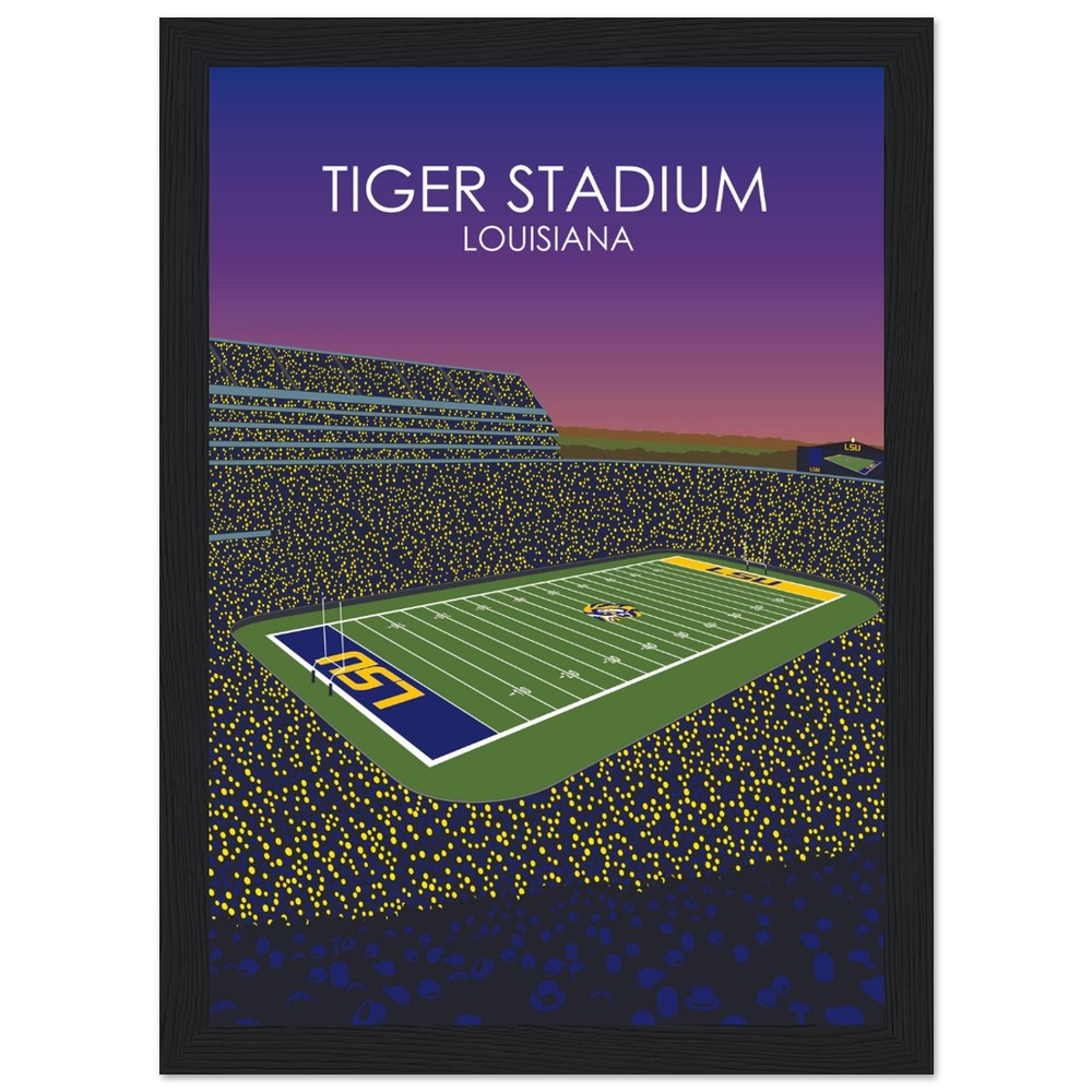 Tiger Stadium Poster | LSU Print | University of Louisiana College Football Stadium Print