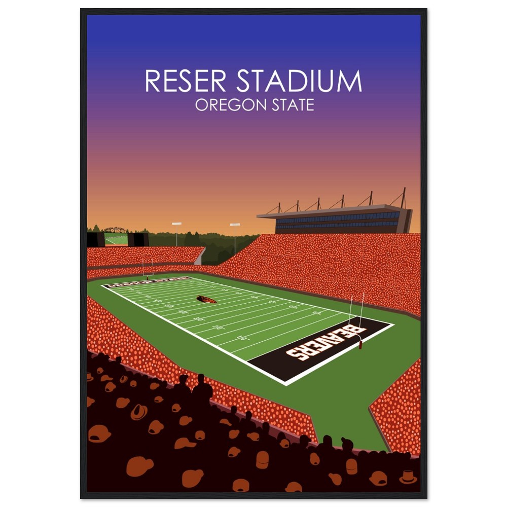 Reser Stadium Poster | University of Oregon State Beavers College Football Stadium Print