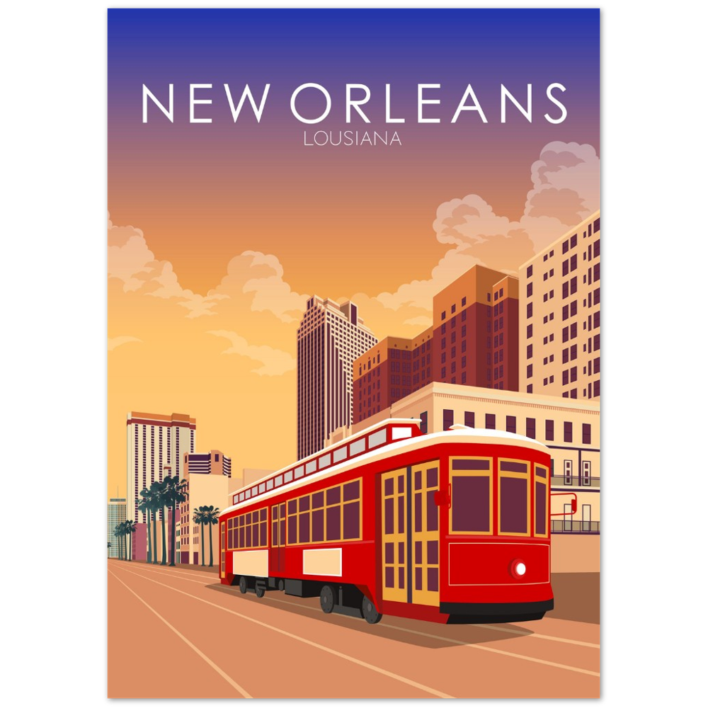 New Orleans Poster | New Orleans Wall Art | New Orleans Sunset Print