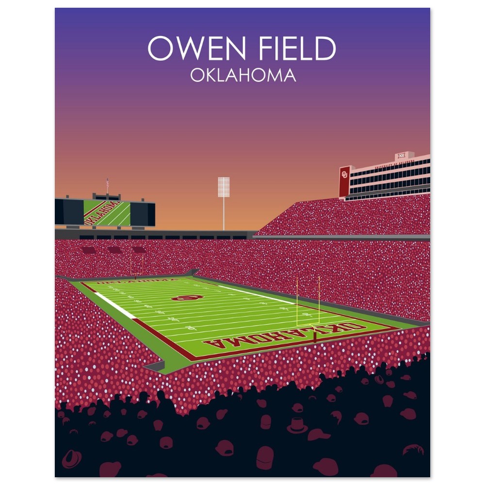 Owen Field - Gaylord Family - Oklahoma Memorial Stadium Print | University of Oklahoma Sooners College Football Stadium Print