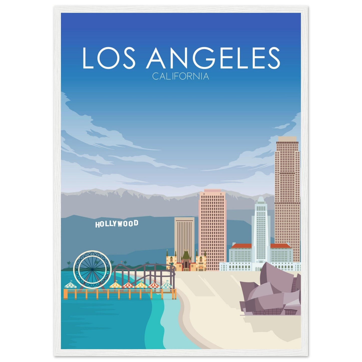 Los Angeles Poster | Los Angeles Wall Art | Los Angeles Daytime Print
