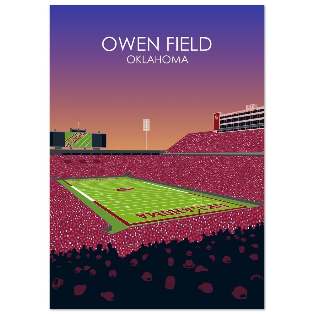 Owen Field - Gaylord Family - Oklahoma Memorial Stadium Print | University of Oklahoma Sooners College Football Stadium Print